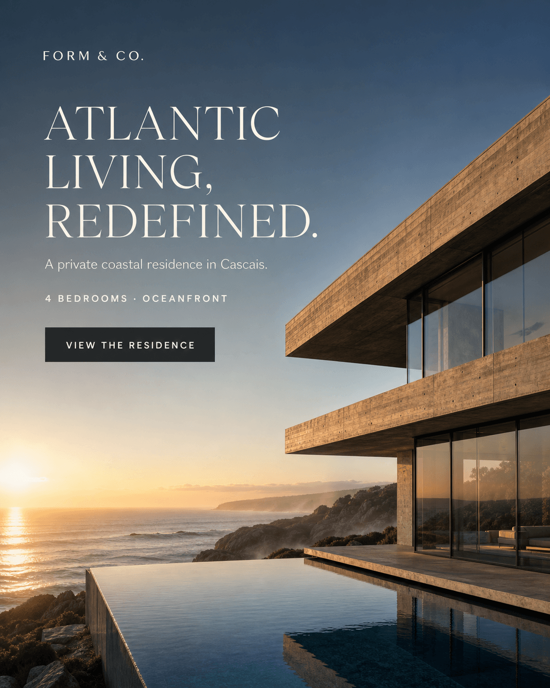AI-generated social ad creative for a luxury real-estate agency