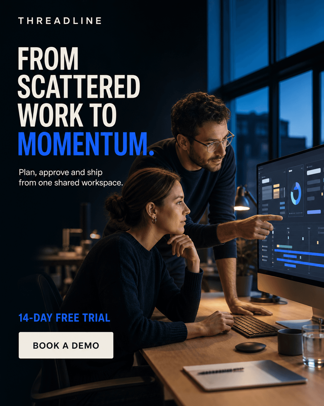 AI-generated social ad creative for a SaaS platform