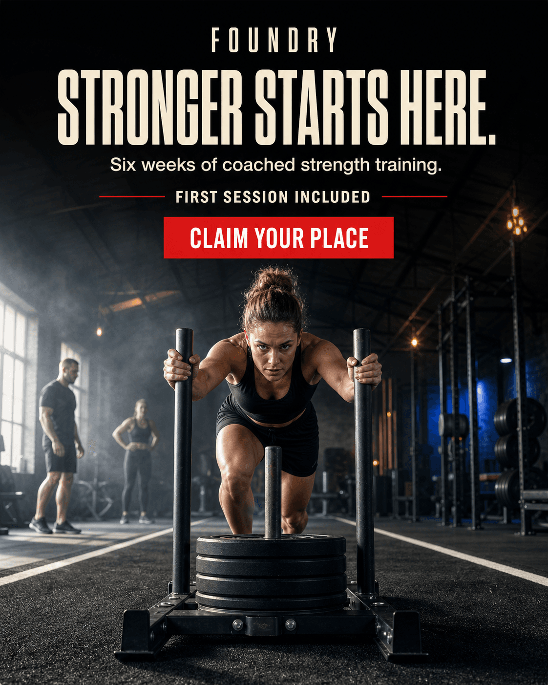 AI-generated social ad creative for a premium fitness studio